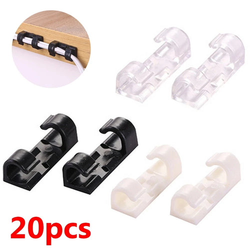 20-Piece Desk Cable Organizer Clips - detail view 1