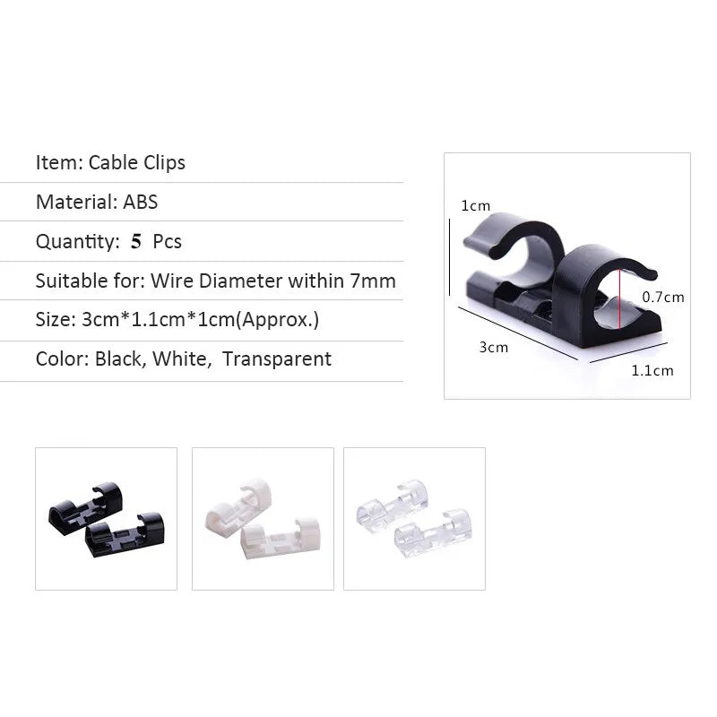 20-Piece Desk Cable Organizer Clips - detail view 6