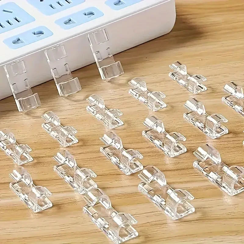Clear Cable Clips Desk Organizer (20-Pack) - detail view 5