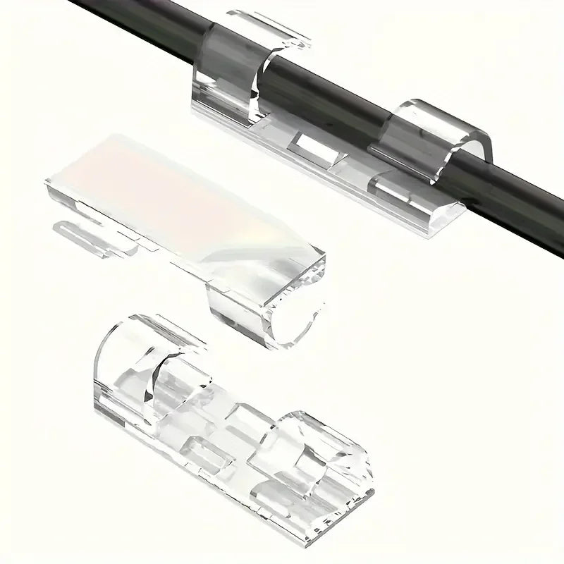 Clear Cable Clips Desk Organizer (20-Pack) - detail view 3