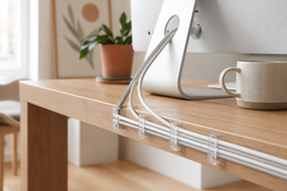Clear Cable Clips Desk Organizer (20-Pack)